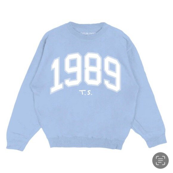 Taylor Swift Tops - Taylor Swift 1989 Graphic Sweatshirt Light Blue Crewneck Long Sleeve Tee Top S
